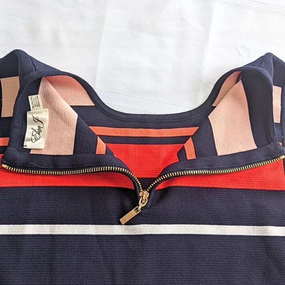 NWOT ELIZA J Red Navy Bayadere Stripe Tank Sweater Dress SIZE XLP - Picture 5 of 8